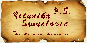 Milunika Samuilović vizit kartica